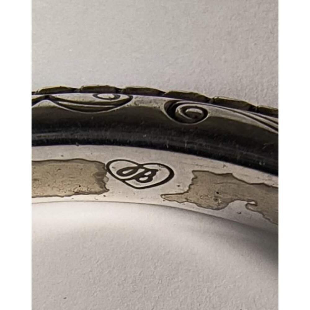 Brighton Vintage Silver Scroll Engraved Bangle Bracelet Antique Style - Picture 5 of 5